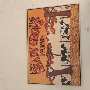 Shady Grove farm sign 6" wide. By 8.5" long